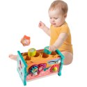 MAGICZNE PUDEŁKO EDUKACYJNE NA KÓŁKACH SÓWKA SORTER CYMBAŁKI WBIJAK MŁOTEK