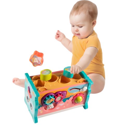 MAGICZNE PUDEŁKO EDUKACYJNE NA KÓŁKACH SÓWKA SORTER CYMBAŁKI WBIJAK MŁOTEK MAGICZNE PUDEŁKO EDUKACYJNE NA KÓŁKACH SÓWKA SORTER CYMBAŁKI WBIJAK MŁOTEK