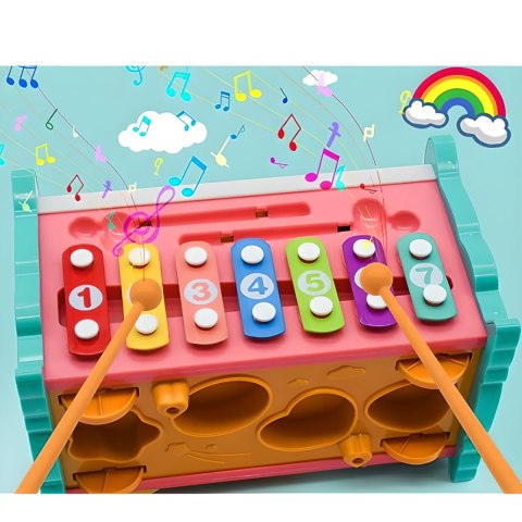 MAGICZNE PUDEŁKO EDUKACYJNE NA KÓŁKACH SÓWKA SORTER CYMBAŁKI WBIJAK MŁOTEK MAGICZNE PUDEŁKO EDUKACYJNE NA KÓŁKACH SÓWKA SORTER CYMBAŁKI WBIJAK MŁOTEK