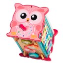 MAGICZNE PUDEŁKO EDUKACYJNE NA KÓŁKACH SÓWKA SORTER CYMBAŁKI WBIJAK MŁOTEK