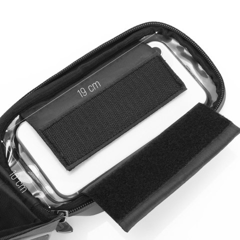 Torba rowerowa na ramę z etui na telefon 2 l czarna Torba rowerowa na ramę z etui na telefon 2 l czarna