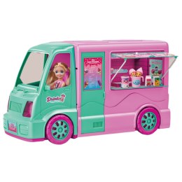 ZESTAW FOOD TRUCK CUKIERNIA LALKA STOLIK Z KRZESEŁKAMI SŁODYCZE