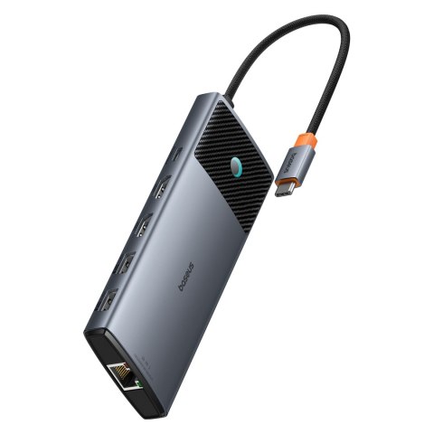10w1 HUB Adapter USB-C do HDMI / USB-A / USB-C / RJ45 / SD / TF / USB-C PD szary 10w1 HUB Adapter USB-C do HDMI / USB-A / USB-C / RJ45 / SD / TF / USB-C PD szary
