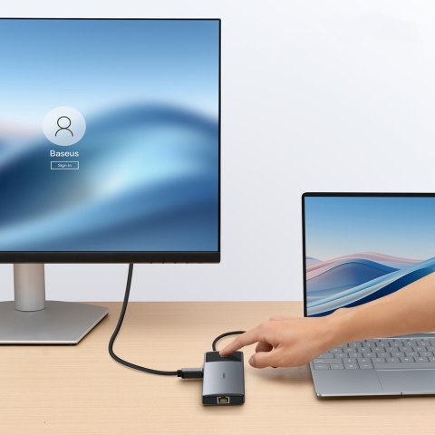 10w1 HUB Adapter USB-C do HDMI / USB-A / USB-C / RJ45 / SD / TF / USB-C PD szary 10w1 HUB Adapter USB-C do HDMI / USB-A / USB-C / RJ45 / SD / TF / USB-C PD szary
