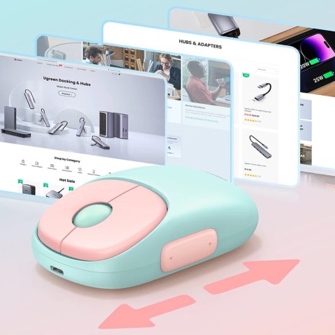 Bezprzewodowa mysz myszka do komputera MU102 FUN+ Bluetooth 2.4 GHz różowa Bezprzewodowa mysz myszka do komputera MU102 FUN+ Bluetooth 2.4 GHz różowa