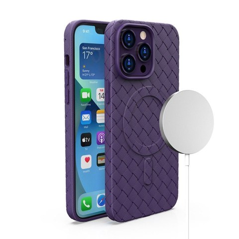 Etui pokrowiec plecionka do iPhone 13 Pro z MagSafe Woven Case fioletowy Etui pokrowiec plecionka do iPhone 13 Pro z MagSafe Woven Case fioletowy