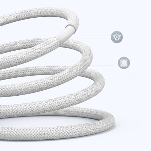Kabel przewód USB-C 100W 5A PD 480Mbps 2m biały Kabel przewód USB-C 100W 5A PD 480Mbps 2m biały