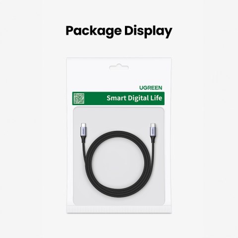 Kabel przewód USB-C PD w oplocie 240W 5A 480Mb/s 1m czarno szary Kabel przewód USB-C PD w oplocie 240W 5A 480Mb/s 1m czarno szary