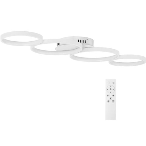 Lampa sufitowa nowoczesna LED z pilotem - 4 białe okręgi Lampa sufitowa nowoczesna LED z pilotem - 4 białe okręgi