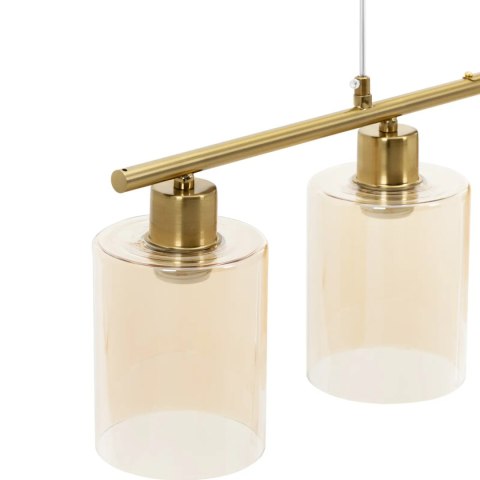 Lampa sufitowa wisząca złota 4 punktowa E27 - szklane klosze Lampa sufitowa wisząca złota 4 punktowa E27 - szklane klosze