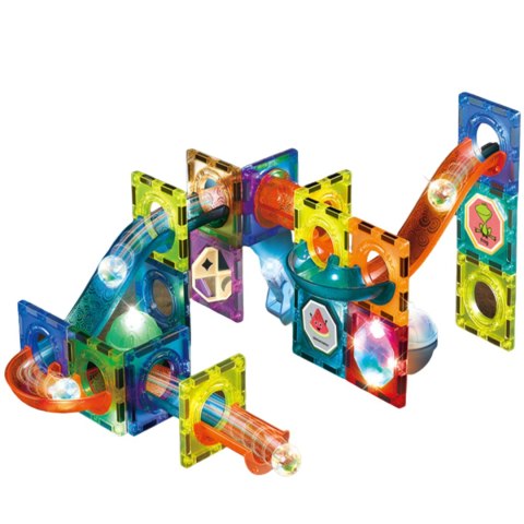 KLOCKI MAGNETYCZNE KONSTRUKCYJNE EDUKACYJNE ZESTAW ŚWIECĄCY TOR 40el KLOCKI MAGNETYCZNE KONSTRUKCYJNE EDUKACYJNE ZESTAW ŚWIECĄCY TOR 40el