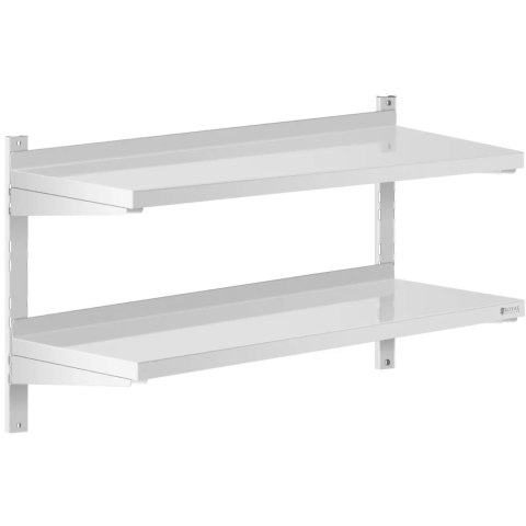 Półka ścienna wisząca gastronomiczna podwójna z regulacją STAL 100 x 40 cm Półka ścienna wisząca gastronomiczna podwójna z regulacją STAL 100 x 40 cm