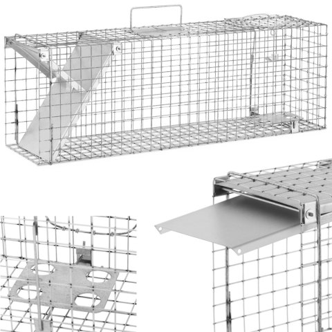 Żywołapka pułapka łapka na szczury kuny zatrzaskowa jednostronna 820x200x270 mm ZESTAW Żywołapka pułapka łapka na szczury kuny zatrzaskowa jednostronna 820x200x270 mm ZESTAW
