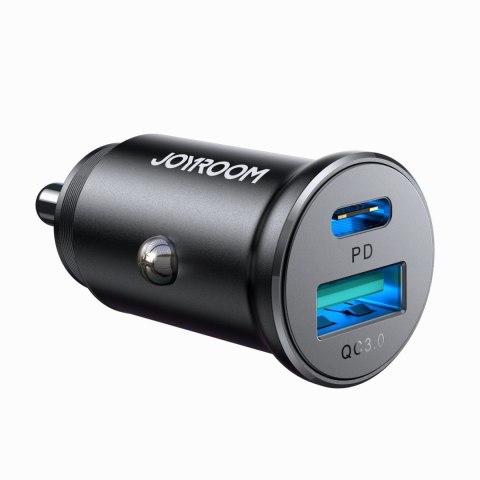 Mini ładowarka samochodowa 30W USB-A QC3.0 USB-C PD czarna Mini ładowarka samochodowa 30W USB-A QC3.0 USB-C PD czarna