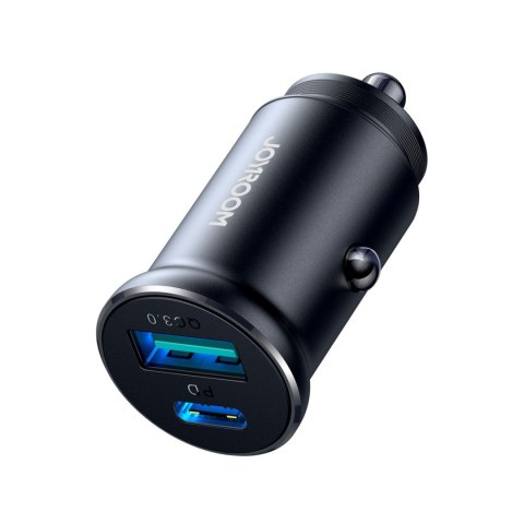 Mini ładowarka samochodowa 30W USB-A QC3.0 USB-C PD czarna Mini ładowarka samochodowa 30W USB-A QC3.0 USB-C PD czarna