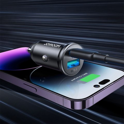 Mini ładowarka samochodowa 30W USB-A QC3.0 USB-C PD czarna Mini ładowarka samochodowa 30W USB-A QC3.0 USB-C PD czarna