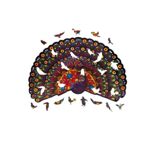 PUZZLE DREWNIANE UKŁADANKA LUKSUSOWY PAW KOLOROWY ZESTAW PUZZLI A3 PUZZLE DREWNIANE UKŁADANKA LUKSUSOWY PAW KOLOROWY ZESTAW PUZZLI A3