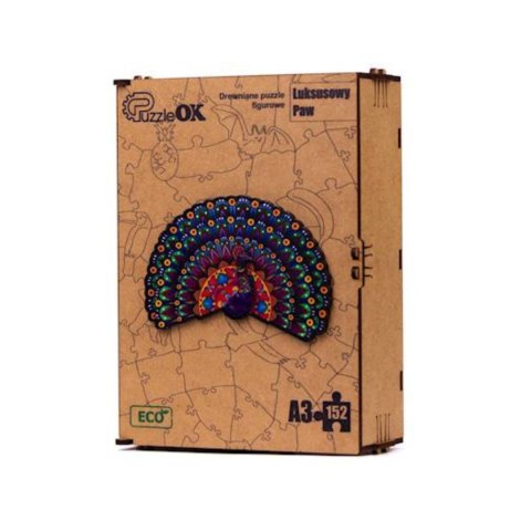 PUZZLE DREWNIANE UKŁADANKA LUKSUSOWY PAW KOLOROWY ZESTAW PUZZLI A3 PUZZLE DREWNIANE UKŁADANKA LUKSUSOWY PAW KOLOROWY ZESTAW PUZZLI A3