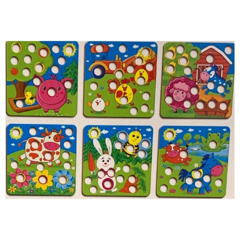 RW4003 Gra edukacyjna Drewniana mozaika FARMA RW4003 Gra edukacyjna Drewniana mozaika FARMA