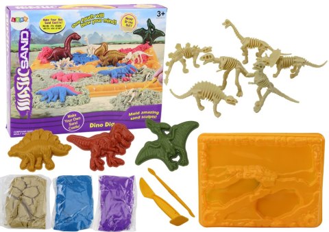 Magiczny Piasek Kinetyczny Dinozaury Szkielety Foremki 6szt Magiczny Piasek Kinetyczny Dinozaury Szkielety Foremki 6szt