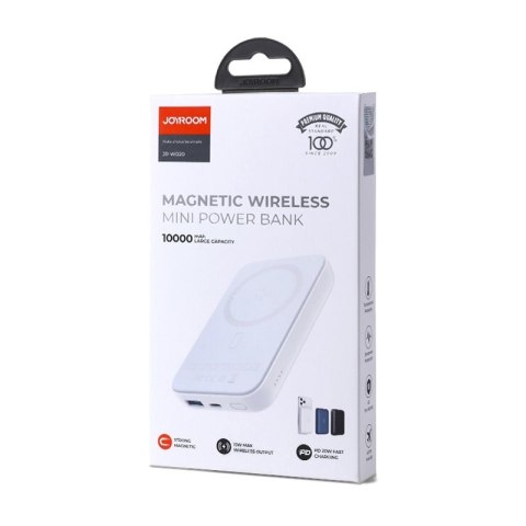 Mini Power Bank 10000mAh magnetyczny z ładowarką QC PD USB USB-C biały Mini Power Bank 10000mAh magnetyczny z ładowarką QC PD USB USB-C biały
