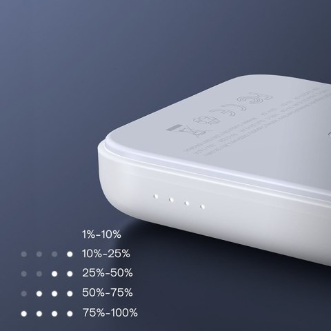Mini Power Bank 10000mAh magnetyczny z ładowarką QC PD USB USB-C biały Mini Power Bank 10000mAh magnetyczny z ładowarką QC PD USB USB-C biały
