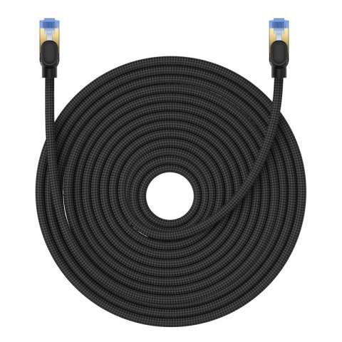 Szybki kabel sieciowy LAN RJ45 cat.7 10Gbps plecionka 25m czarny Szybki kabel sieciowy LAN RJ45 cat.7 10Gbps plecionka 25m czarny