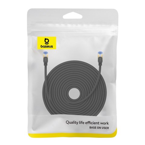 Szybki kabel sieciowy LAN RJ45 cat.7 10Gbps plecionka 25m czarny Szybki kabel sieciowy LAN RJ45 cat.7 10Gbps plecionka 25m czarny