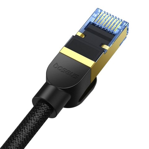 Szybki kabel sieciowy LAN RJ45 cat.7 10Gbps plecionka 25m czarny Szybki kabel sieciowy LAN RJ45 cat.7 10Gbps plecionka 25m czarny
