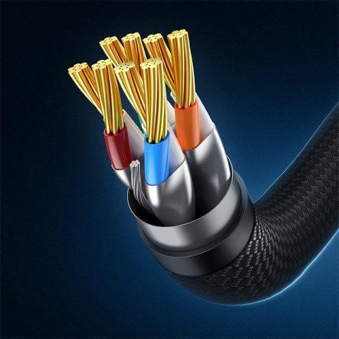 Szybki kabel sieciowy LAN RJ45 cat.7 10Gbps plecionka 25m czarny Szybki kabel sieciowy LAN RJ45 cat.7 10Gbps plecionka 25m czarny