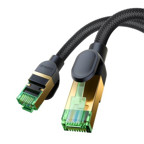 Szybki kabel sieciowy LAN RJ45 cat.8 40Gbps plecionka 15m czarny Szybki kabel sieciowy LAN RJ45 cat.8 40Gbps plecionka 15m czarny