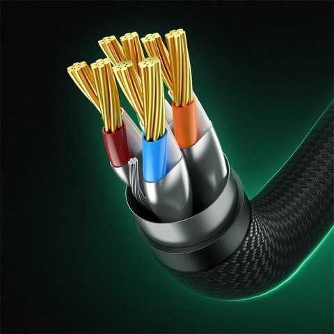 Szybki kabel sieciowy LAN RJ45 cat.8 40Gbps plecionka 15m czarny Szybki kabel sieciowy LAN RJ45 cat.8 40Gbps plecionka 15m czarny