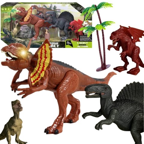 ZESTAW 4 FIGUREK DINOZAURÓW 2 DRZEWKA EFEKTY DŹWIĘKOWE I ŚWIETLNE ZESTAW 4 FIGUREK DINOZAURÓW 2 DRZEWKA EFEKTY DŹWIĘKOWE I ŚWIETLNE