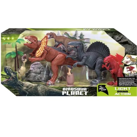ZESTAW 4 FIGUREK DINOZAURÓW 2 DRZEWKA EFEKTY DŹWIĘKOWE I ŚWIETLNE ZESTAW 4 FIGUREK DINOZAURÓW 2 DRZEWKA EFEKTY DŹWIĘKOWE I ŚWIETLNE
