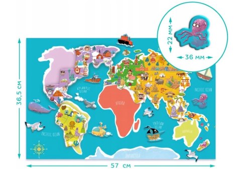 ZESTAW MAGNESÓW MAGNETYCZNA "MAPA ŚWIATA" 145 ELEMENTÓW Z PLANSZĄ NAUKA ZESTAW MAGNESÓW MAGNETYCZNA "MAPA ŚWIATA" 145 ELEMENTÓW Z PLANSZĄ NAUKA