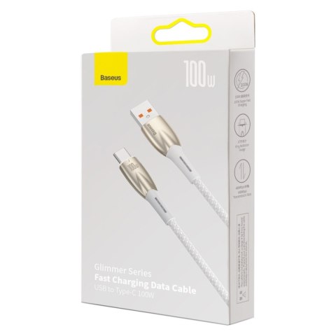 Kabel przewód do szybkiego ładowania Glimmer USB-A - USB-C 1m - biały Kabel przewód do szybkiego ładowania Glimmer USB-A - USB-C 1m - biały