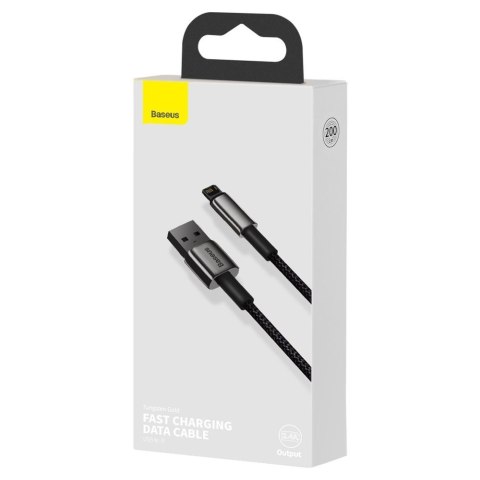 Mocny przewód kabel w oplocie USB Iphone Lightning 2.4 A 2 m czarny Mocny przewód kabel w oplocie USB Iphone Lightning 2.4 A 2 m czarny