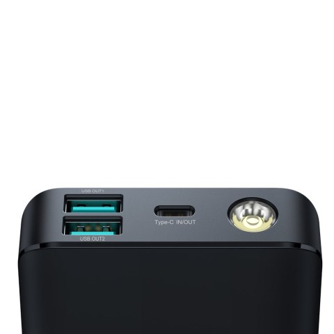 2w1 Powerbank 10000mAh 30W latarka LED USB USB-C czarny 2w1 Powerbank 10000mAh 30W latarka LED USB USB-C czarny