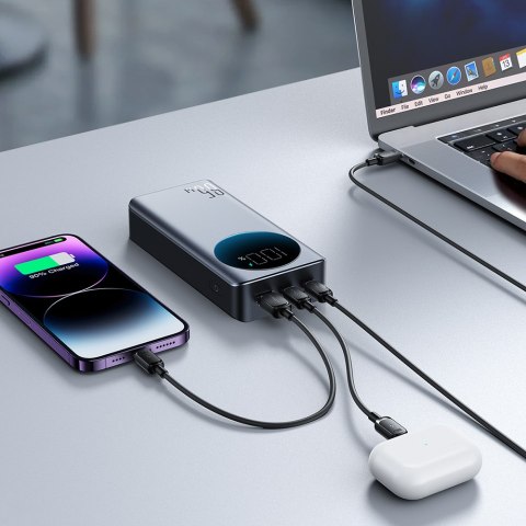 Cyfrowy powerbank 20000mAH 65W 3A USB USB-C czarny Cyfrowy powerbank 20000mAH 65W 3A USB USB-C czarny