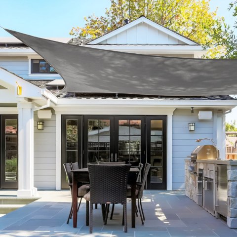 Kwadratowy żagiel przeciwsłoneczny daszek wodoodporny 4x4m ModernHome - szary Kwadratowy żagiel przeciwsłoneczny daszek wodoodporny 4x4m ModernHome - szary
