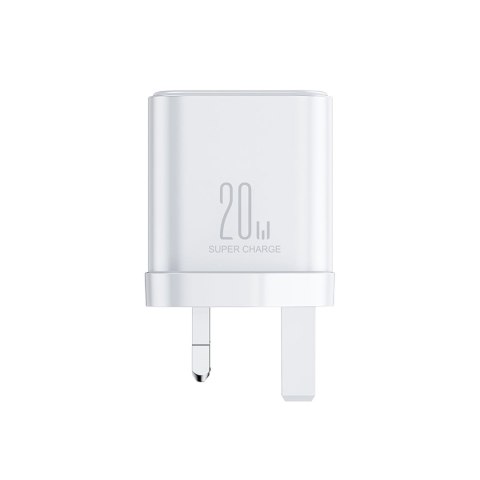 Ładowarka sieciowa wtyczka angielska UK FlashSeries USB-A USB-C 20W biała Ładowarka sieciowa wtyczka angielska UK FlashSeries USB-A USB-C 20W biała