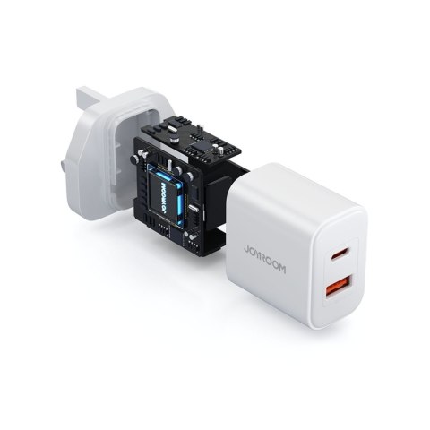 Ładowarka sieciowa wtyczka angielska UK FlashSeries USB-A USB-C 20W biała Ładowarka sieciowa wtyczka angielska UK FlashSeries USB-A USB-C 20W biała