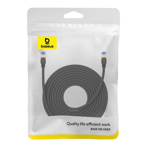 Szybki kabel sieciowy LAN RJ45 cat.7 10Gbps plecionka 15m czarny Szybki kabel sieciowy LAN RJ45 cat.7 10Gbps plecionka 15m czarny