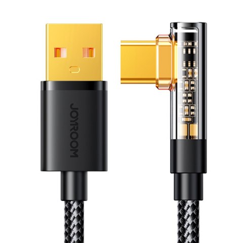 Kątowy kabel USB-C - USB do szybkiego ładowania i transferu danych 3A 1.2m czarny Kątowy kabel USB-C - USB do szybkiego ładowania i transferu danych 3A 1.2m czarny