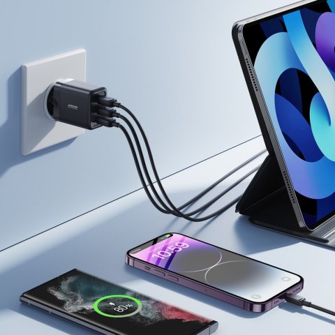 Ładowarka sieciowa 3x USB-A 17W 3.4A czarna Ładowarka sieciowa 3x USB-A 17W 3.4A czarna
