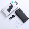 Powerbank z latarką 22.5W 10000mAh i wbudowanymi kablami USB-C i Lightning czarny
