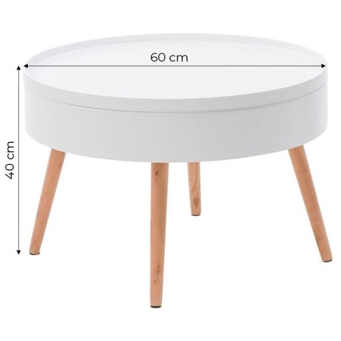 Stolik kawowy okrągły ze schowkiem 60cm Stolik kawowy okrągły ze schowkiem 60cm