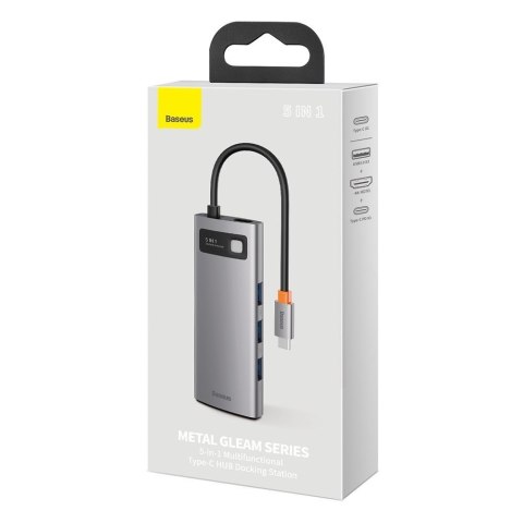 5w1 wielofunkcyjny HUB USB-C PD 100W HDMI 4K 3x USB 3.2 szary 5w1 wielofunkcyjny HUB USB-C PD 100W HDMI 4K 3x USB 3.2 szary