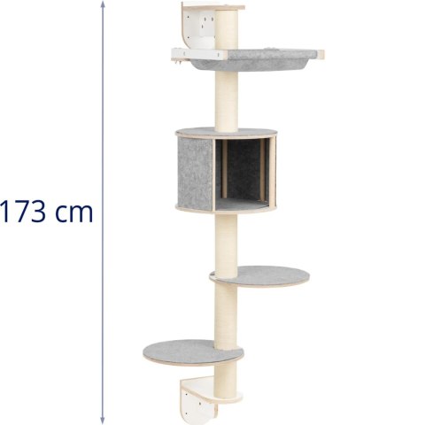 Drapak ścienny domek legowisko dla kota z hamakiem jaskinią 173 cm Drapak ścienny domek legowisko dla kota z hamakiem jaskinią 173 cm