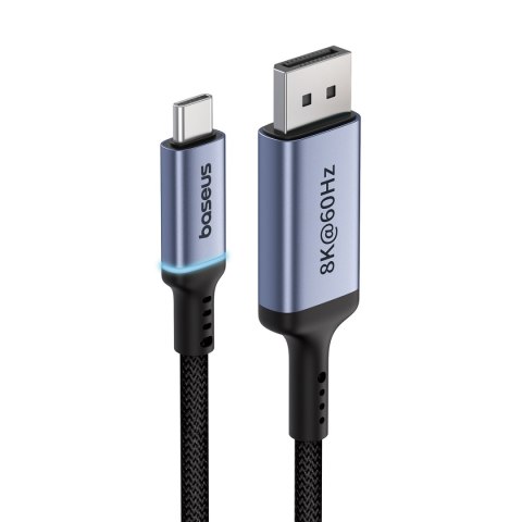 Kabel jednokierunkowy USB-C do DisplayPort 1.4 HD 8K 60Hz 2m czarny Kabel jednokierunkowy USB-C do DisplayPort 1.4 HD 8K 60Hz 2m czarny